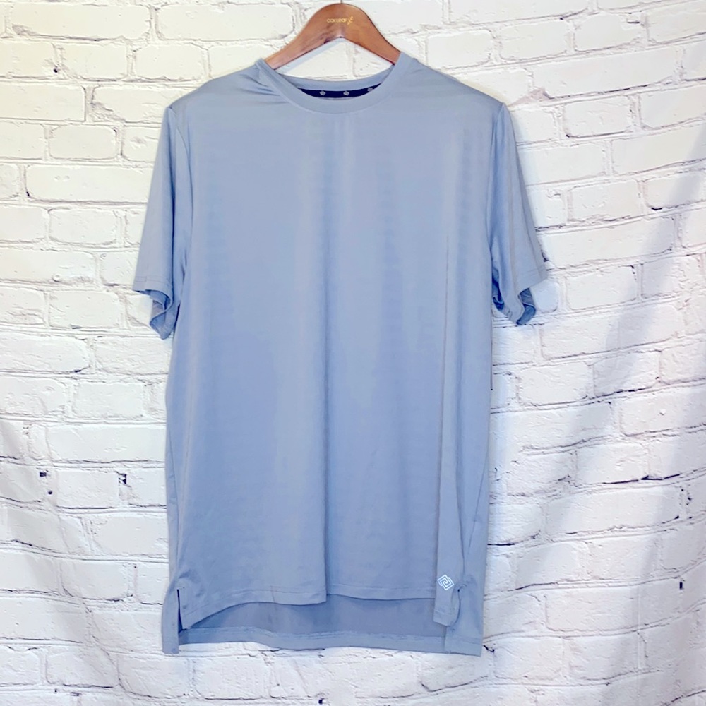 ZELOS Gray Sword Wicks & Dries Short Sleeve Athletic Shirt Size Large